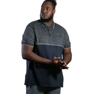 D555 Mens Jaywick Big & Tall Cut and Sew Polo Shirt - Navy