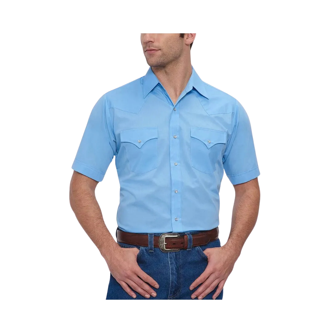 Ely & Walker Men's Short Sleeve Solid Western Snap Shirt