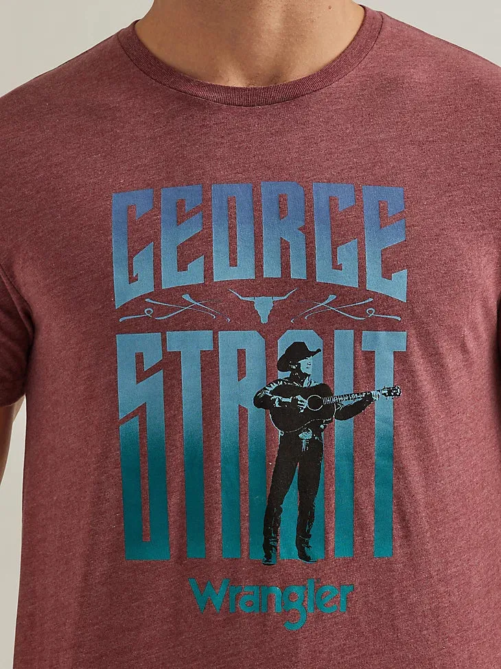 Men's Wrangler 112344152 George Strait Short Sleeve Tee Shirt in Port