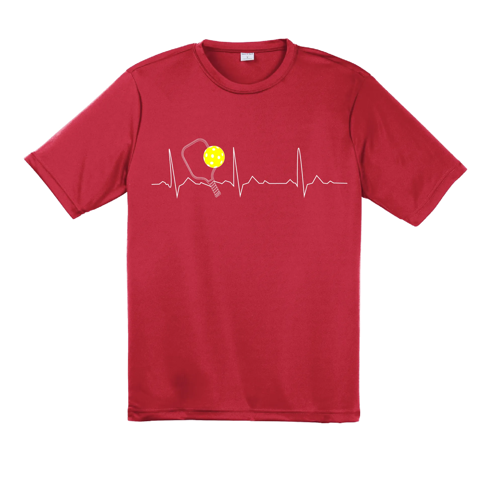 Pickleball Heartbeat EKG | Clearance Men's Short Sleeve Athletic Pickleball Shirt | 100% Polyester