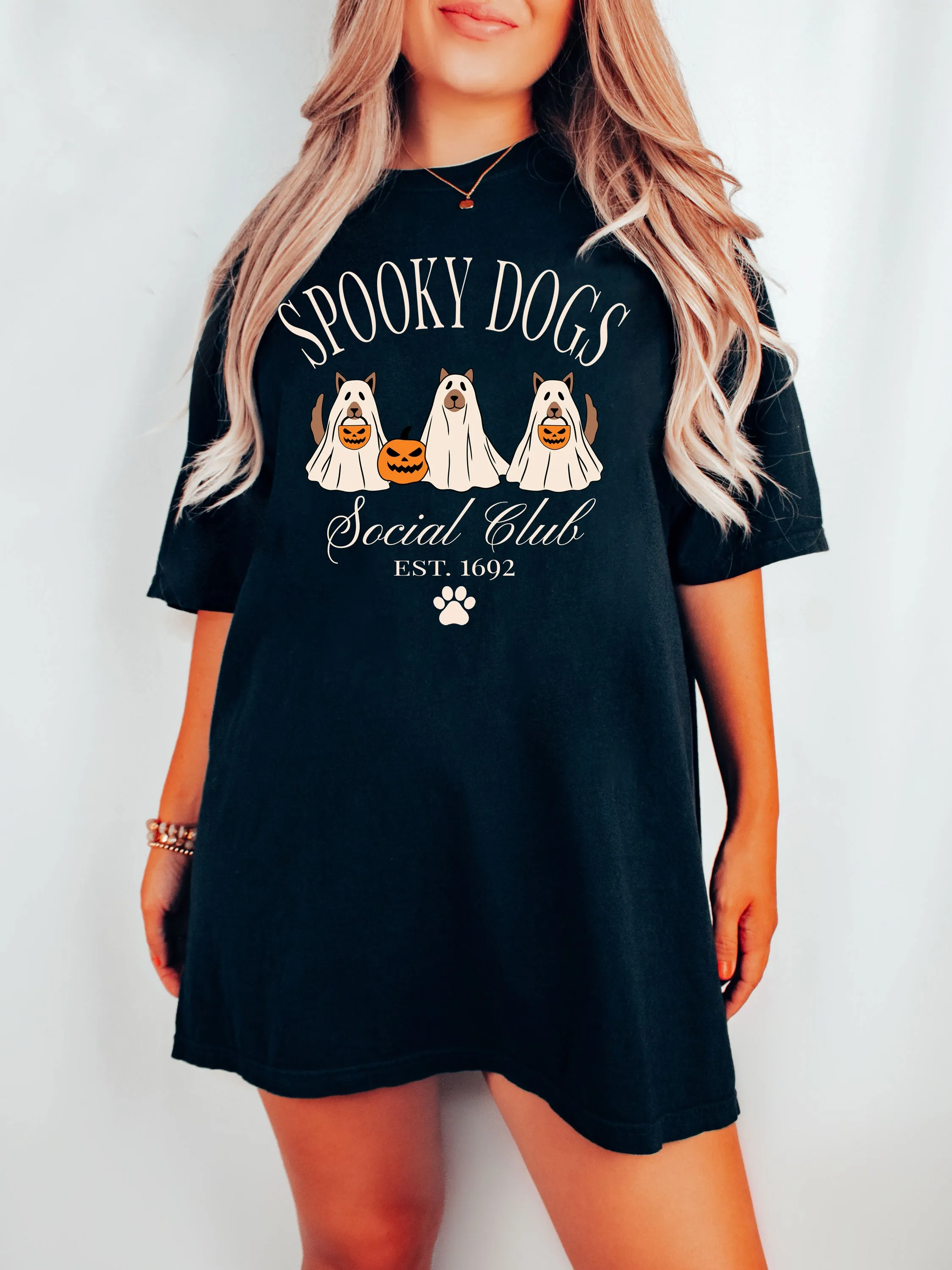 Spooky Ghost Dogs Social Club Halloween Comfort Colors® Tshirt