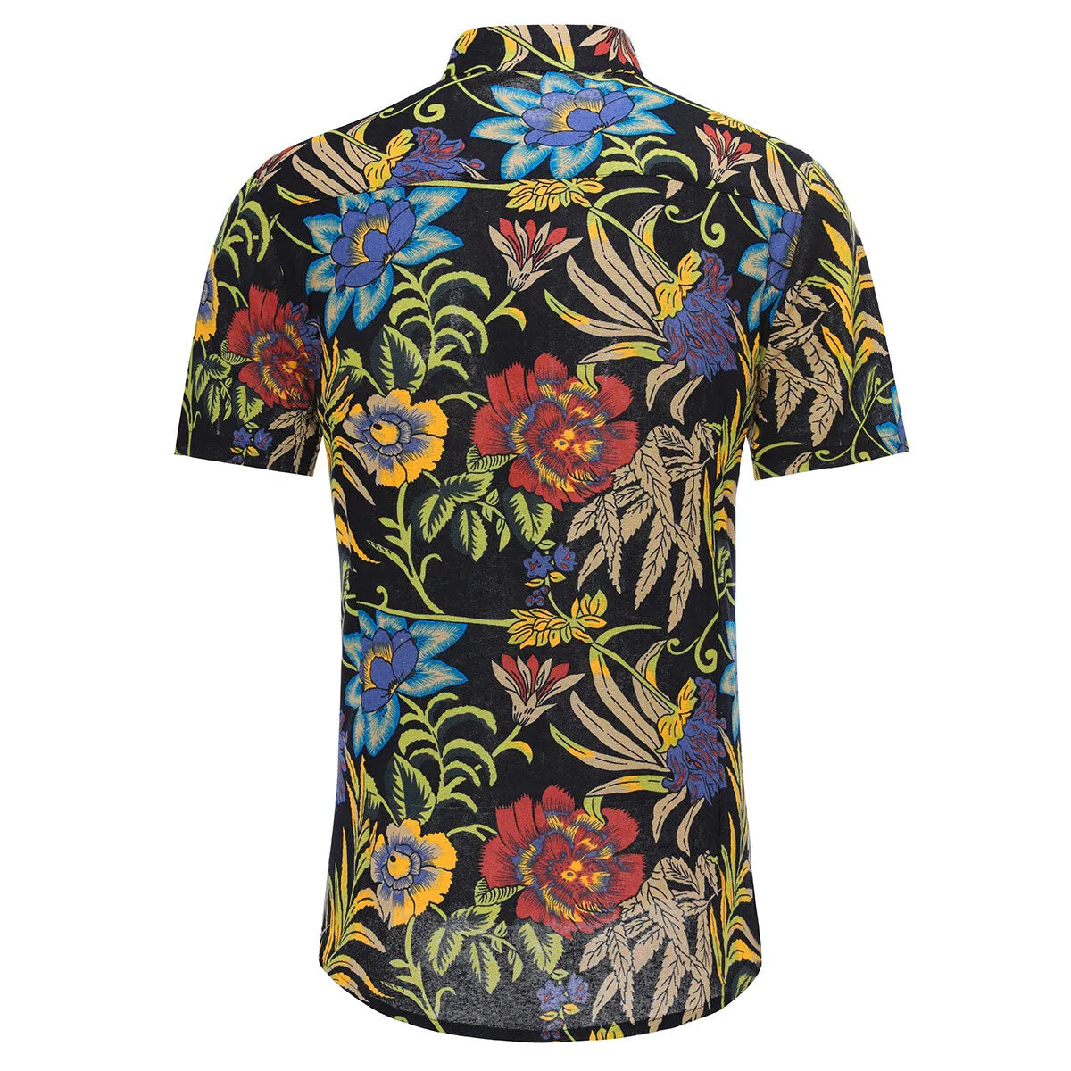 Tropical Floral Print Hawaiian Style 2-Piece Summer Suit