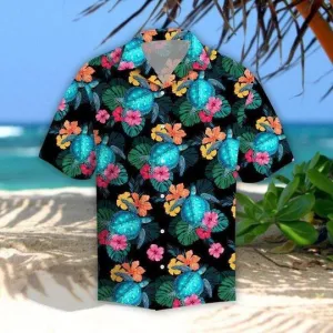 Vintage aloha Hawaii Shirt – Tropical Turtle Hibiscus Hawaii shirt for men, women
